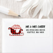 Traditional Christmas Tree Family Address Label ラベル (インサイチュ)