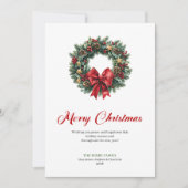 Traditional Christmas Wreath Greeting Card Design シーズンカード (正面)