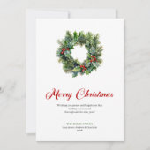 Traditional Christmas Wreath Holiday Greeting Card シーズンカード (正面)