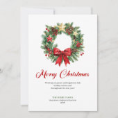 Traditional Christmas Wreath Holiday Greeting Card シーズンカード (正面)