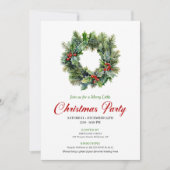 Traditional Christmas Wreath Party Invitation 招待状 (正面)