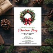 Traditional Christmas Wreath Party Invitation 招待状