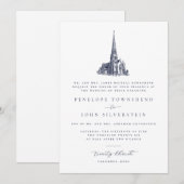 Traditional Church Illustration Formal Wedding  招待状 (正面/裏面)