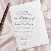 Traditional Classic Elegance Simple Formal Wedding アクリル招待状