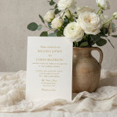 Traditional Classic Script 4 Photo QR Code Wedding 招待状