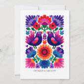 Traditional Colorful Vibrant Folk Art Wedding 招待状 (裏面)