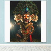 "Traditional Cultural Mask Wall Art – Exotic Ethni キャンバスプリント (インサイチュ (ウッドフロア))