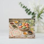 Traditional Decorated Easter Eggs with Natural Dye ポストカード (スタンド正面)