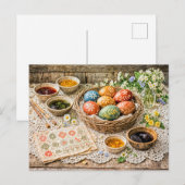 Traditional Decorated Easter Eggs with Natural Dye ポストカード (正面/裏面)