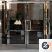 Traditional & Elegant Christmas Tree ウィンドウサイン (オフィスドア)