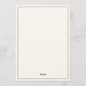 Traditional elegant classic black ivory wedding 招待状 (裏面)