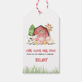Traditional Farm Theme Birthday Favor Tags ギフトタグ