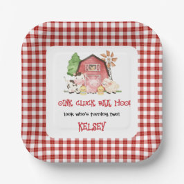 Traditional Farm Theme Birthday Paper Plates ペーパープレート