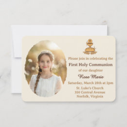 Traditional First Holy Communion Photo 招待状