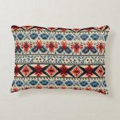Traditional Folk Embroidery Stripe  Pattern アクセントクッション (裏面)
