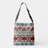 Traditional Folk Embroidery Stripe  Pattern クロスボディバッグ (裏面)