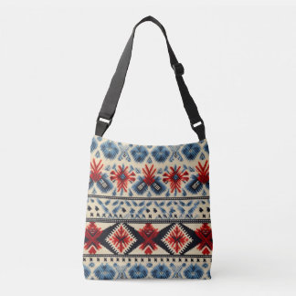 Traditional Folk Embroidery Stripe  Pattern クロスボディバッグ