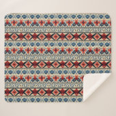 Traditional Folk Embroidery Stripe  Pattern シェルパブランケット (正面(横))