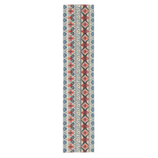 Traditional Folk Embroidery Stripe  Pattern ショートテーブルランナー