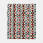 Traditional Folk Embroidery Stripe  Pattern フリースブランケット (正面)