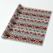Traditional Folk Embroidery Stripe  Pattern ラッピングペーパー (アンロールド)