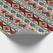 Traditional Folk Embroidery Stripe  Pattern ラッピングペーパー (角)
