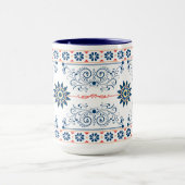 Traditional Folk Floral Pattern Mug マグカップ (中央)