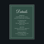 Traditional Forest Green Elegant Wedding エンクロージャーカード<br><div class="desc">A timeless and sophisticated design perfect for a formal traditional wedding.</div>