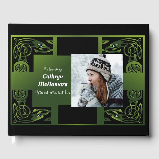 Traditional Green Irish Celtic Design ゲストブック (正面)