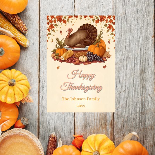 Traditional Harvest Feast Thanksgiving シーズンカード