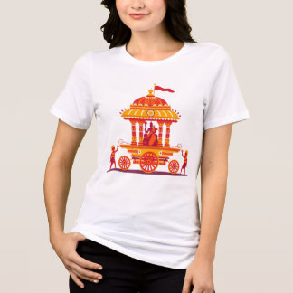 Traditional Hindu Rath Yatra Chariot Illustration トライブレンドTシャツ