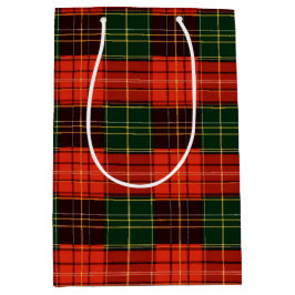 Traditional Holiday Plaid ミディアムペーパーバッグ