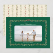 traditional hunter green botanical bow photo  シーズンカード (正面/裏面)