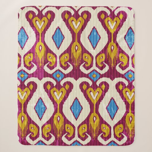 Traditional ikat fabric seamless pattern シェルパブランケット (正面)
