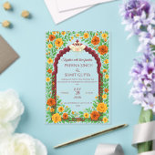 Traditional Indian Floral Wedding Invitation  アクリル招待状 (インサイチュ (ウェディング))