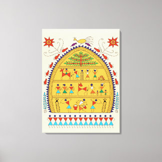 Traditional Indian Folk Art Canvas – Handcrafted  キャンバスプリント