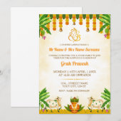 Traditional Indian Graha Pravesh Invitation Card 招待状 (正面/裏面)