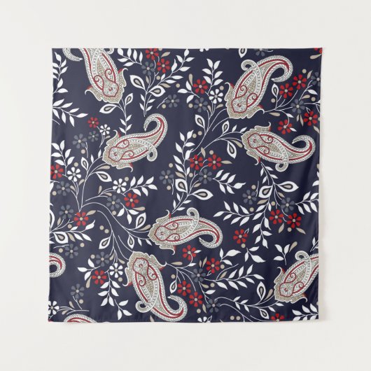 traditional Indian paisley pattern タペストリー (正面(横))