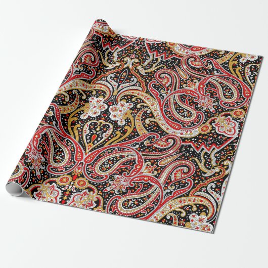 traditional indian paisley pattern ラッピングペーパー (アンロールド)