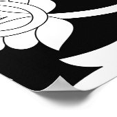 Traditional indian paisley pattern on black and wh ポスター (角)