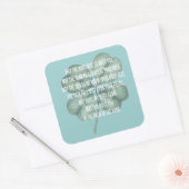 Traditional Irish Blessing Four Leaf Clover Design スクエアシール (封筒)