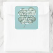 Traditional Irish Blessing Four Leaf Clover Design スクエアシール (バッグ)