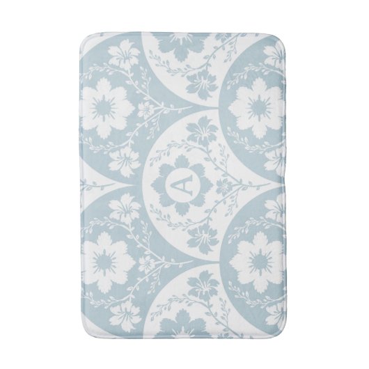 Traditional Japanese Floral Pattern バスマット (正面縦)