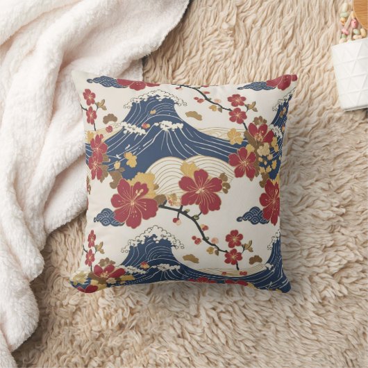 Traditional Japanese Kimono Pattern クッション (ブランケット)