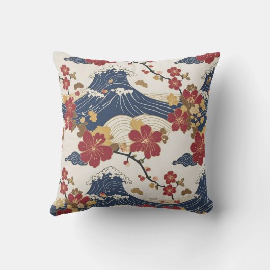 Traditional Japanese Kimono Pattern クッション (裏面)