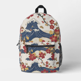 Traditional Japanese Kimono Pattern Backpack プリントバックパック