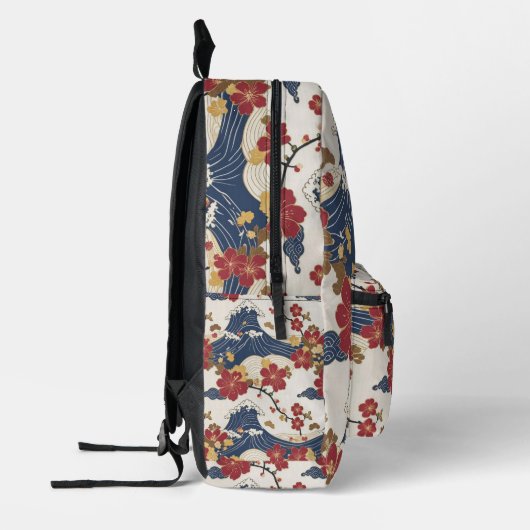 Traditional Japanese Kimono Pattern Backpack プリントバックパック (左)