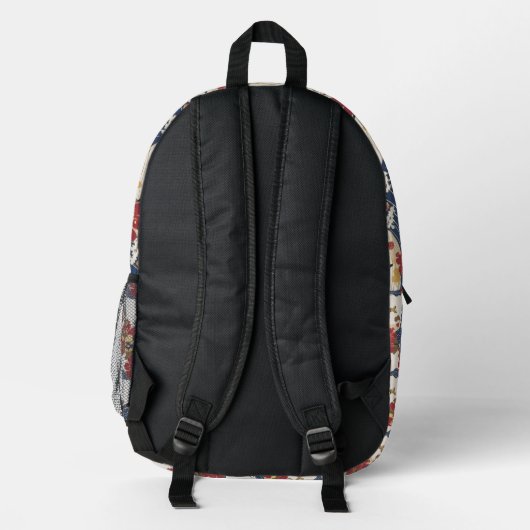 Traditional Japanese Kimono Pattern Backpack プリントバックパック (裏面)