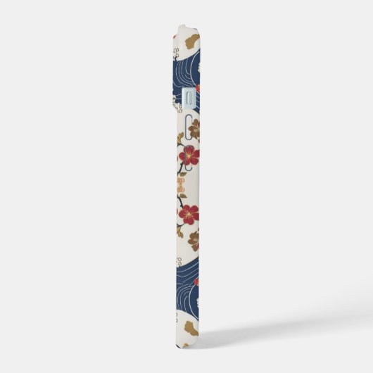 Traditional Japanese Kimono Pattern iPhone 15ケース (左側面)
