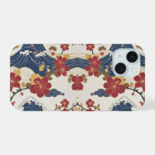 Traditional Japanese Kimono Pattern iPhone 15ケース (裏面横)